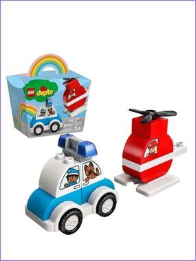 Lego DUPLO My First Fire Helicopter & Police Car 10957 Playset  New In Box